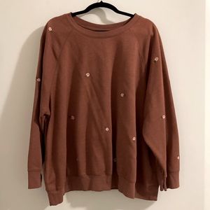 Orange rose crewneck